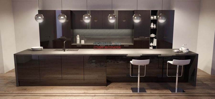 Кухня Berloni Soho ROVERE nero china lucido